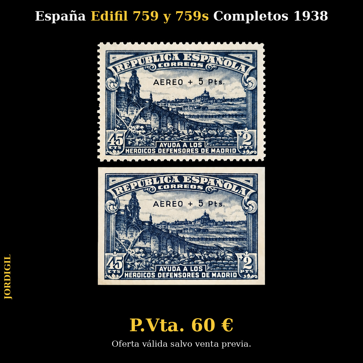 España · Edifil 759 y 759s Variante 2
